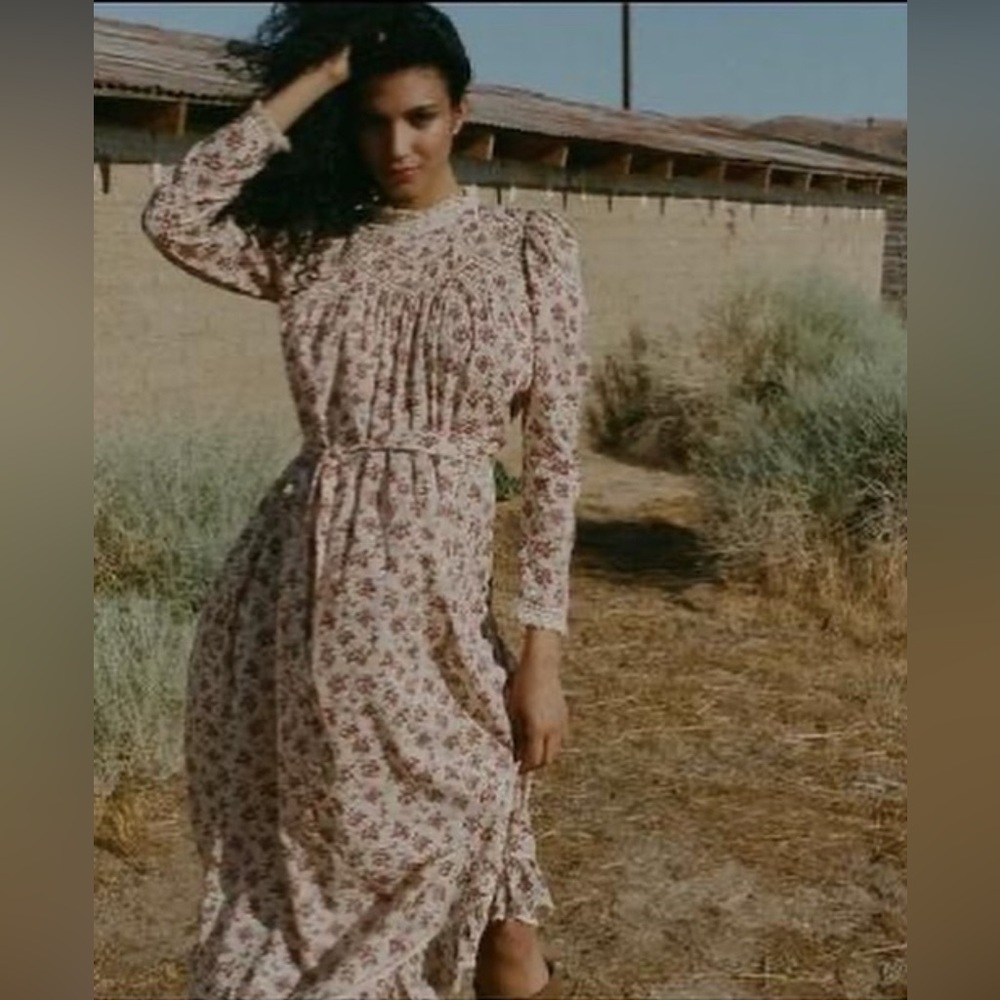 Doen Gabrielle Dress in Burgundy Songbird M